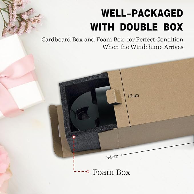 ASTARIN Wind Chimes for Outside Deep Tone Heroic Windbell Deep Resonance Serenity Bell Outdoor Decor for Patio,Yard,Porch,Garden(Matte Black)