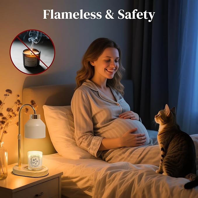 Seniny Electric Candle Warmer Lamp with Timer Dimmable, Adjustable Height Lamp Candle Warmer for Jar Candles, Home Decor Warming Light, Flameless Wax Melter Lamps, Christmas Birthday Gifts for Women