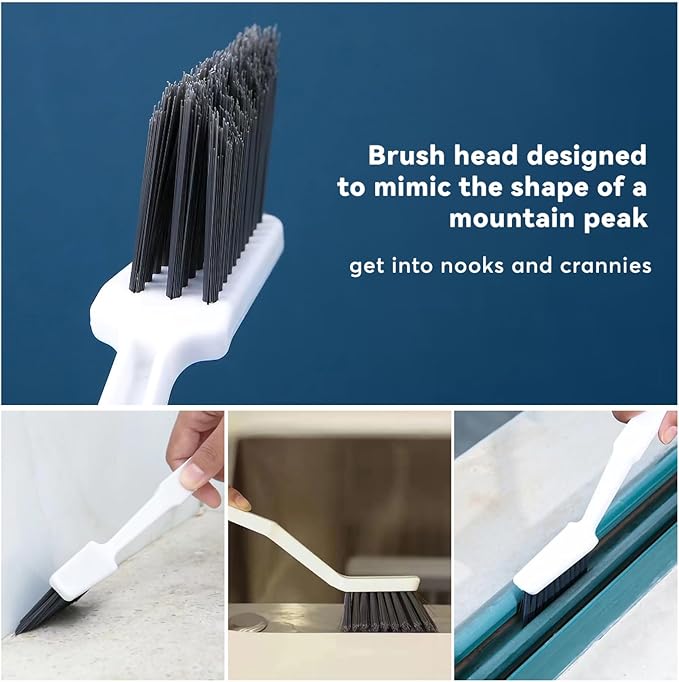 Crevice Brushes for Cleaning, Gap Cleaning Brush with Long Stiff V-Shaped Bristles Household Use for Bathroom/Tiles/Kitchen（4pcs）