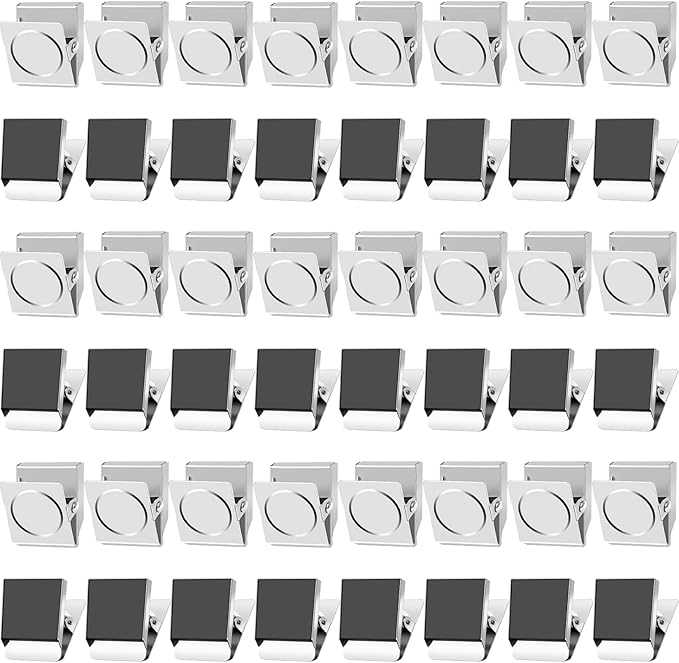 Grtard 48 Pack Magnetic Clips Heavy Duty, Magnet Clips for Fridge, No-Scratch Magnetic Clip for Refrigerator, Strong Magnets with Clip for Cruise Cabin, Whiteboard, Locker, Note List, Photo Display