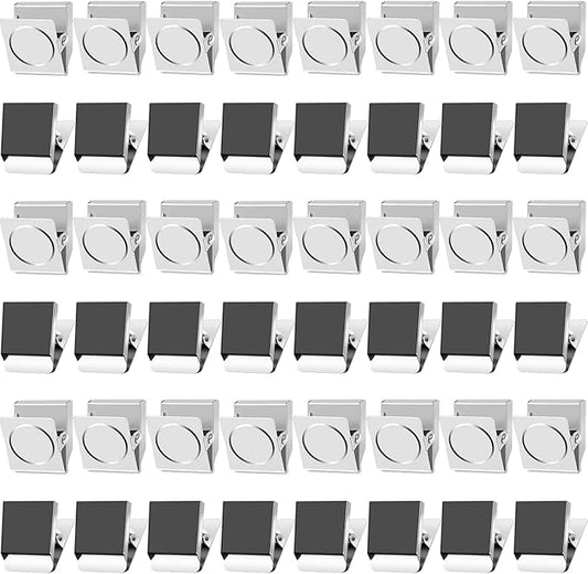 Grtard 48 Pack Magnetic Clips Heavy Duty, Magnet Clips for Fridge, No-Scratch Magnetic Clip for Refrigerator, Strong Magnets with Clip for Cruise Cabin, Whiteboard, Locker, Note List, Photo Display