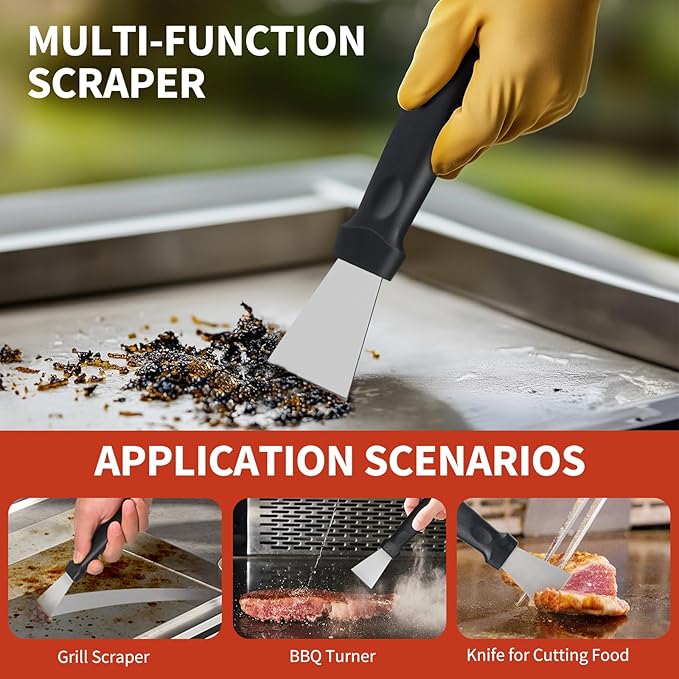 Griddle Cleaning Stone Brick, 5-Pack with Ergonomic Handle, Natural Pumice Block for Blackstone, Flat Top Griddles, Cast Iron, Ovens & BBQ Surfaces