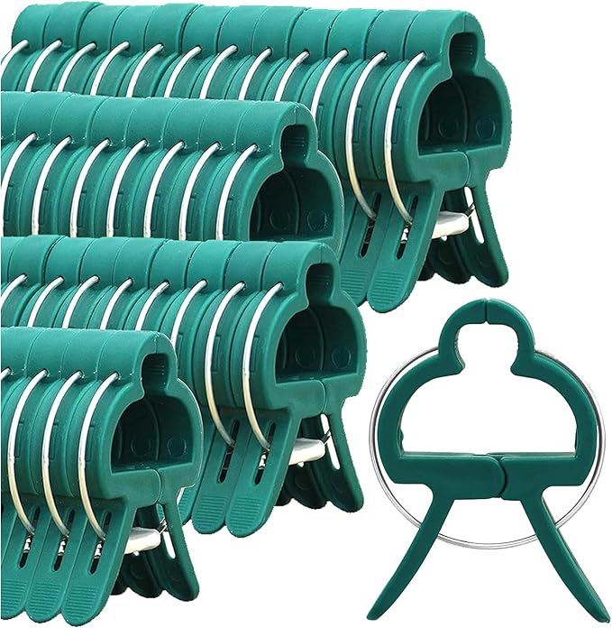 URANT 60 Garden Plant Clips,Plant Support Clips Hold Plant Stems, for Multi-Purpose Plants Rattan Clip Rose, Sturdy Cucumber Orchid Clip Plant Support Adjustable Clip Green (Large 60Pcs), DHYWJ-01