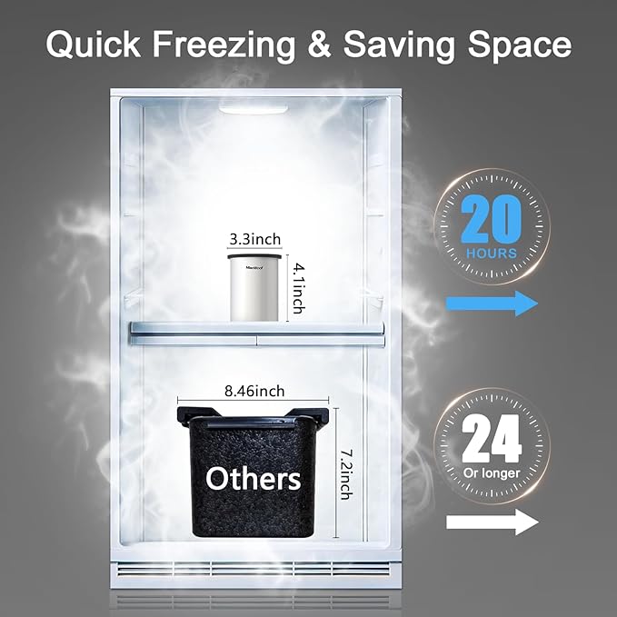 Clear Ice Cube Maker, 2.5 Inch Stainless Steel Crystal Large Clear Ice Ball Maker, Silicone Ice Cube Mold for Cocktails, Drinks & Bourbon, Whiskey Gifts for Men (1 Pack)