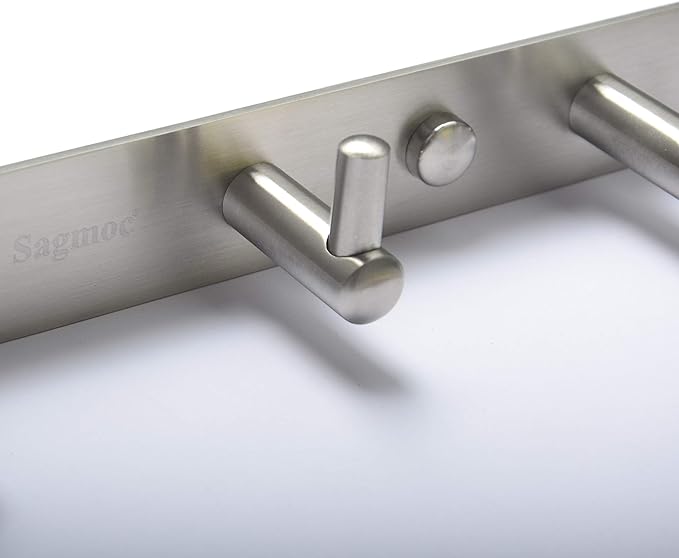 Key Holder Wall Mounted Coat Hook Rack Brushed Nickel 10.6-Inch with 4 Key Hooks for Entryway,Door, Bathroom, Kitchen Foyer, Hallway(304 Stainless Steel,Silver)