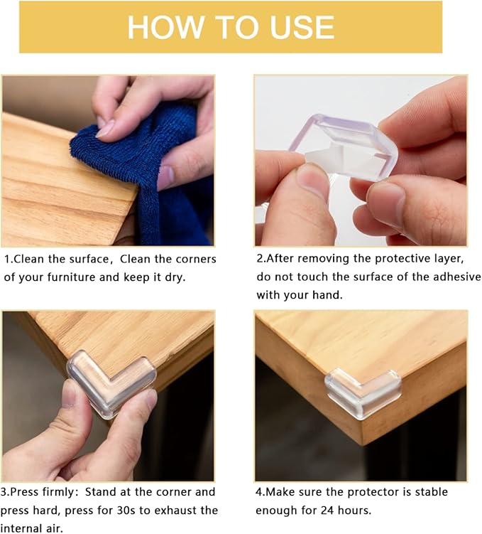 24 Pack Corner Protectors, Corner Guards, Table Corners, Baby Corner Protector, Furniture Corner Protectors, Furniture Corner Guards, Corner Bumpers, Baby Table Corner Protector