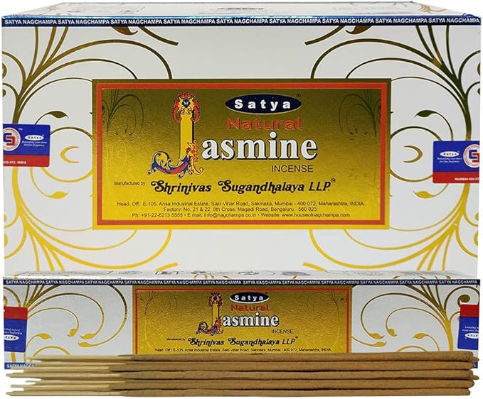 Natural Jasmine Incense Sticks and Incense Stick Holder Bundle Insence Insense Satya