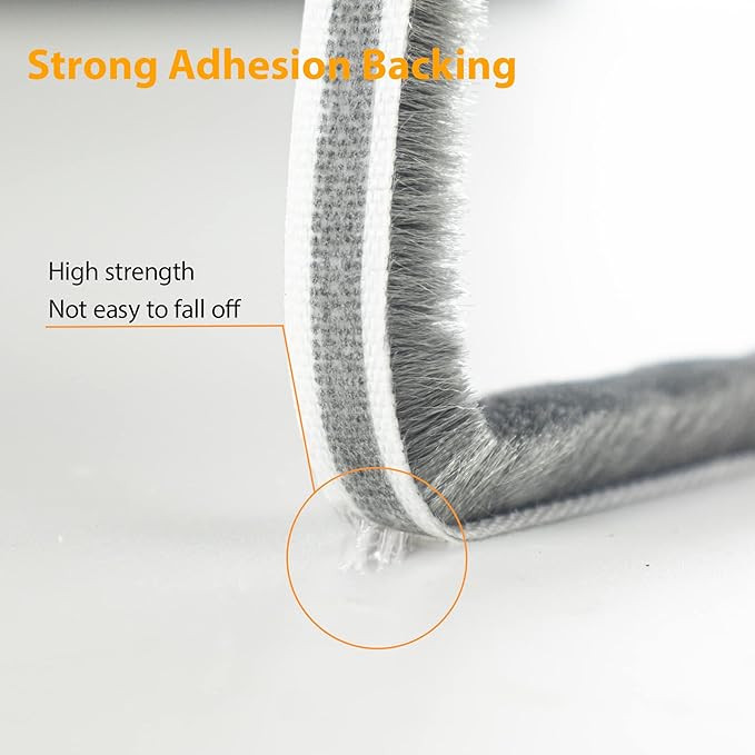 Bruiefpap 39.4FT Weather Stripping for Doors and Windows, Self-Adhesive Soundproofing Door Seal, Door Insulation for Sliding, Exterior, Frames and Front, 0.35'' Wide x 0.35'' Thick, Grey