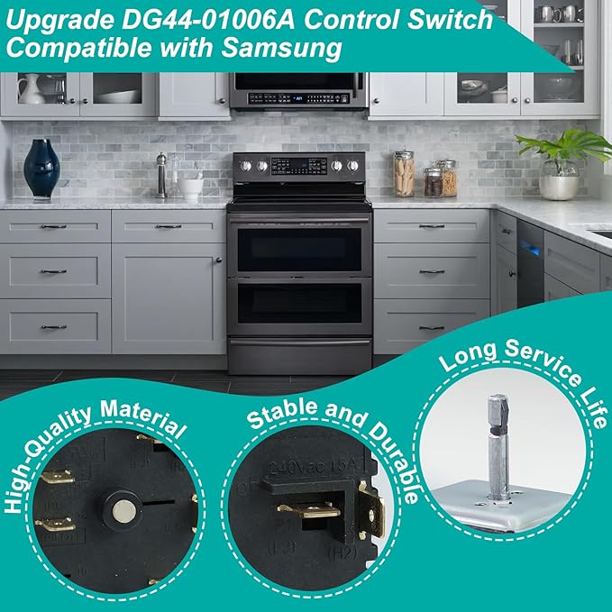 Upgrade DG44-01006A Control Switch Compatible with Samsung DG44-01006A Range Regulator-Outer Control Switch, Fit for Samsung DG44-01006A, PER001-02 D, 3282716, AP5800762, PS8764900, EAP8764900