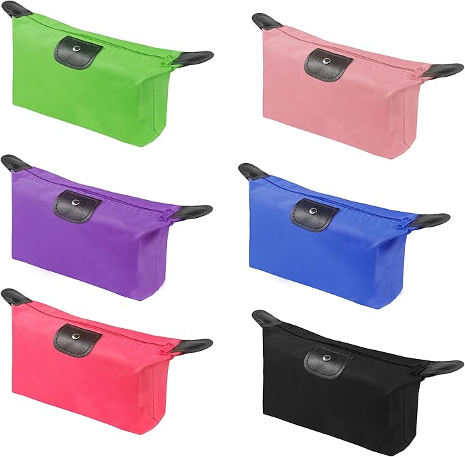 YAODHAOD Makeup Bag Bulk Toiletry Pouch Waterproof Cosmetic Storage Bags, with Zipper Travel Toiletry Organizer Packing Bag Accessory Organizer for Women and Men (6 Colors)