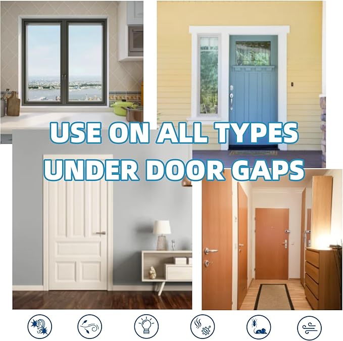 Door Draft Stopper 36 Inches Length x 4 Inches Width, Weighted Under Door Noise Blocker, Heavy Duty Under Door Draft Blocker Bottom Door Seal Noise and Air, Door Guard Saving Energy - Black