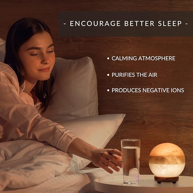 Dual Illumination Salt Rock lamp - Modern Globe Pink White and Grey Design of Salt Lamps with dimmer, Adjustable Glow. 100% Real Himalayan Crystal Round Salt Night Light