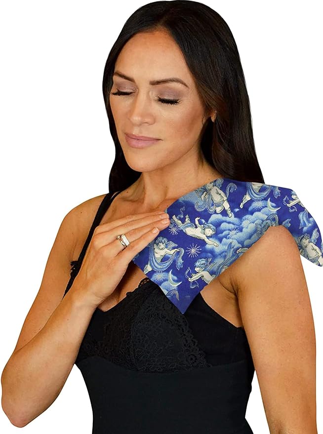 Nature's Approach - Basic Herb Pack Rice Heating Pad Microwavable Reusable Heat Pack with Herbal Aromatherapy Fill, Freezer and Microwave Safe for Hot and Cold Therapy, 2 Pack Angel