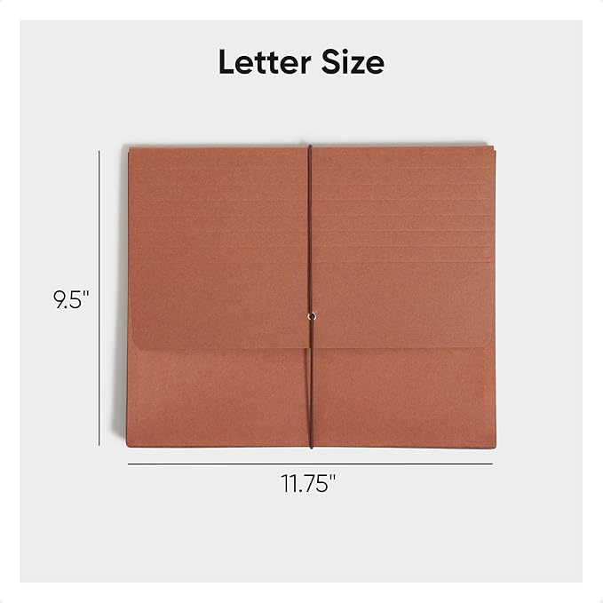 Smead Redrope Expanding File Wallet, Expanding File Organizer, Accordion Folder for Documents, Flap/Cord Closure, 5-1/4" Expansion, Tear-Resistant, Letter Size, 10 per Box (71109) (Pack of 4)