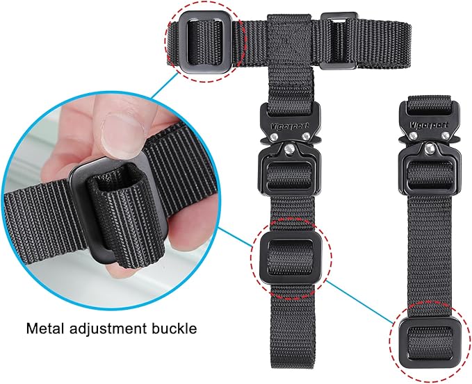 Vigorport Luggage Straps, Metal Luggage Connector Straps for Suitcases, Add a Bag and Connect Your 2 Suitcases Together, Adjustable Attachment Accessories Belts (0.75" Width, Small Size)
