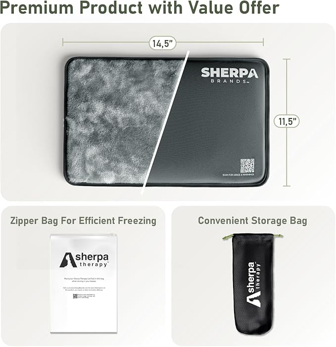 Large Ice Packs for Injuries Reusable - Soft Gel Hot and Cold Packs for Injuries, Hip, Shoulder, Back Pain Relief - 11.5" x 14.5" - Grey