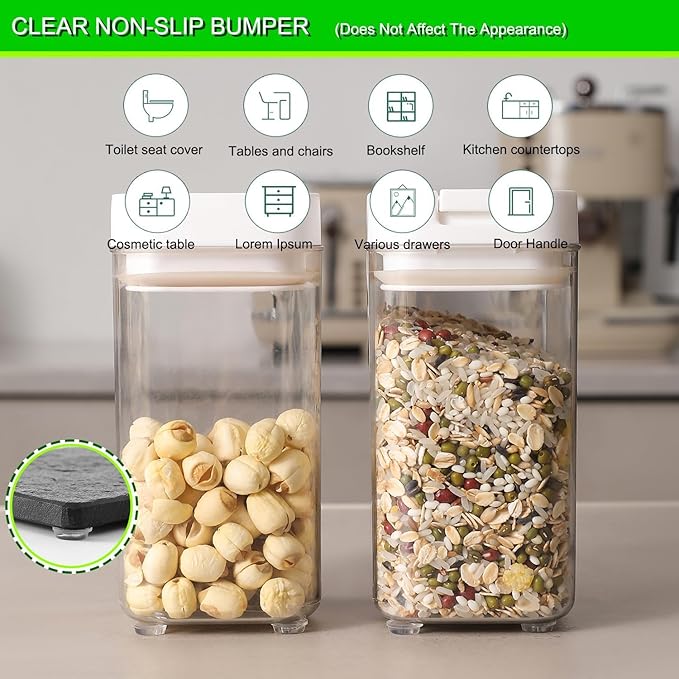 Furnigear Cabinet Bumpers Soft Self-Adhesive Clear Rubber Bumper - Cabinet Door Bumpers Dots Clear Cabinet Stoppers Furniture Noise Reducing Silicone Rubber Bumper Extremely Durable (96 Pcs)
