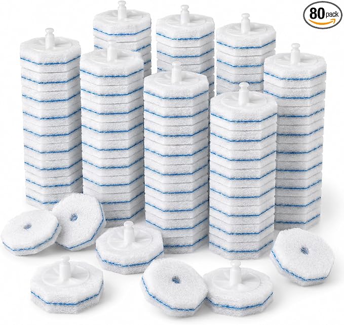 80Pack Toilet Wand Refills Compatible with Clorox Toilet Brushes, Instant Foam Cleaning, Secure Lock No Slipping, Odor Neutralizing, Easy Snap-On Design