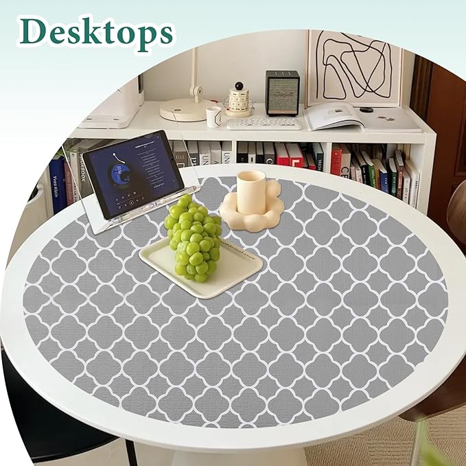 Shelf Liners for Kitchen Cabinets 12in x 20FT Non-Adhesive Drawer Liner Gray Quatrefoil Thickened Shelf Liner Paper Strong Non-Slip Easy to Clean for Tool Box Refrigerator with Knife and Tape Measure