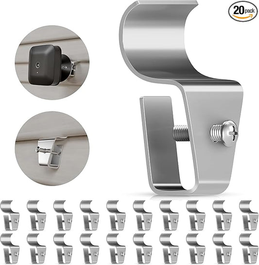 Goabroa Vinyl Siding Hooks 20 Pack, New Upgrade Siding Hooks for Home Security Camera Mount, No Hole Hanger Heavy Duty Stainless Steel Vinyl Siding Light Clips