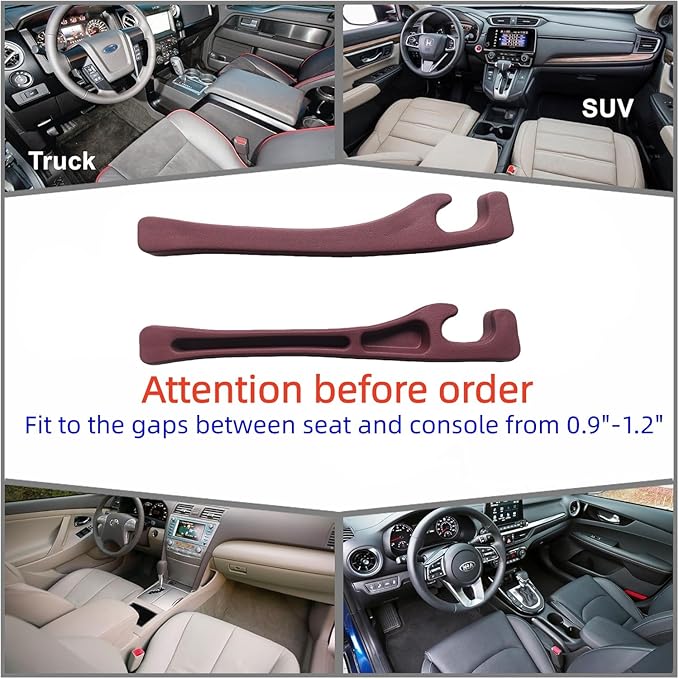 AxelNex Universal Car Seat Gap Filler, Storage Organizer for Vehicle Console Side Pockets (Red)