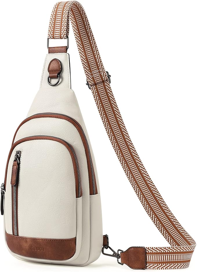 CLUCI Crossbody Bags for Women Men, Leather Sling Bag Cross Body Backpack, Unique Birthday Gifts for Women