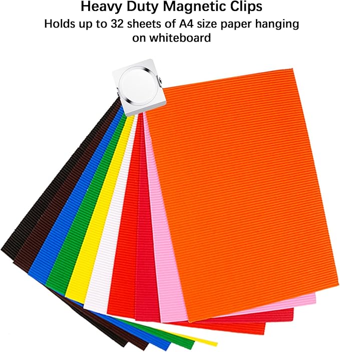Magnetic Clips, 2.12 inches Heavy Duty Metal Magnet Clips for Hanging, 12 Pack Extra Strong Large Magnetic Clips for Whiteboard, Classroom, Office, Refrigerator