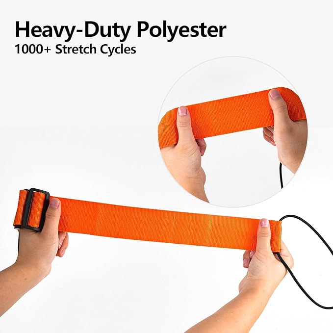 BILIONE Add a Bag Luggage Straps 2 Pack, Adjustable Bungee Elastic Belt to Connect Two Suitcases, Secure Carry On & Travel Essentials (Orange)