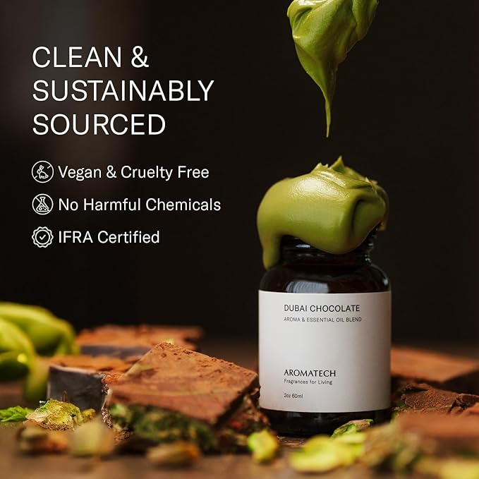 AromaTech Dubai Chocolate Essential Oils for Aroma Oil Scent Diffusers (2 fl oz,60 mL, Dubai Chocolate)