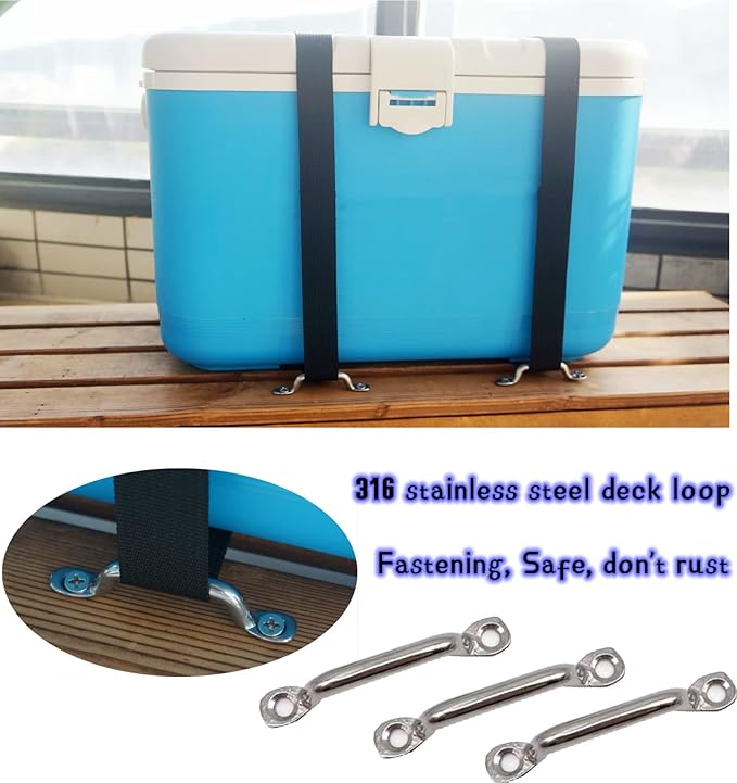 2 Sets 1"x 78"(6.5ft) Battery Tie Down Straps Kit with Stainless Steel Cam Buckle for Boats Battery Hold Down with Stainless Steel and SS Screws for Cooler,Battery Box,Fuel Tank,Luggage Belt,Cars