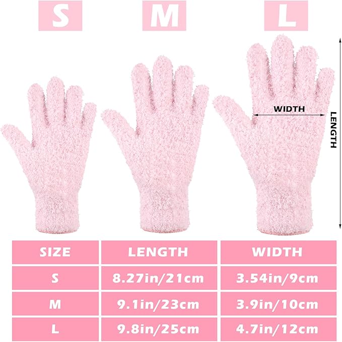 Patelai 3 Pairs Microfiber Plant Dusting Gloves Leaf Cleaning Gloves for Indoor Plants, Blinds, Furniture, House (Small, Green Yellow, Water Blue, Pink)