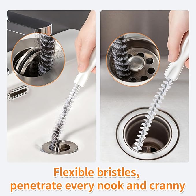 8 Pack Snake Drain Hair Removal Tool, 32" Drain Snake (2pcs), 18/24/28" drain hair remover, Drain Clog Remover Tool Set for Toilet, Kitchen Sink, Bathroom Tub, Sewer