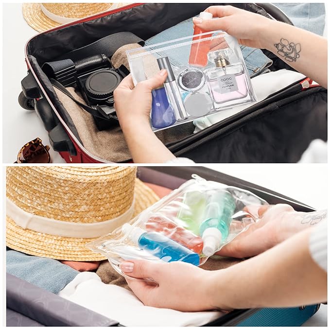 Xuniea 50 Pcs Mini Clear Makeup Bag Small Clear Zipper Pouch Travel Plastic Cosmetic Organizer Waterproof for Toiletries Swimsuit Bikini Bathing Suit(5.9 x 5.1 x 1.45 in,Transparent)