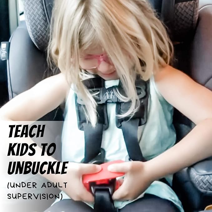 UnbuckleMe Car Seat Buckle Release Tool - Easy Opener Aid for Arthritis, Long Nails, Older Kids - Button pusher for infant, toddler, convertible 5 pt harness car seats - As Seen on Shark Tank (Purple)