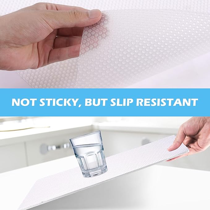 MooiFun Drawer Liners, Waterproof Shelf Liner, Anti-Slip Non-Adhesive BPA Free Kitchen Cupboard Cabinet Liner Refridge Fridge Mats Sink Protector Strong Durable for Home (Clear/11.8in x 20Ft)