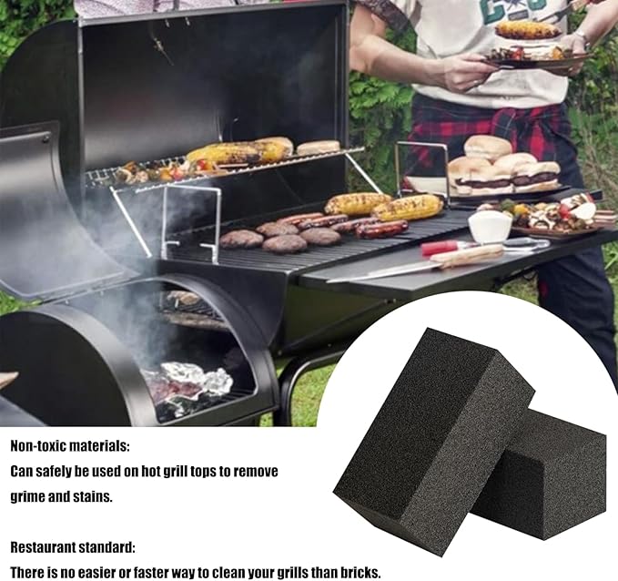 12 Pack Grill Cleaner Brick for Outdoor&Restaurant. Heavy Duty Grill Cleaning Brick. Pumice Stone Cleaner Tool Grill Brick for Cleaning Flat Top Grills Griddles Effectively Without Harsh Chemicals