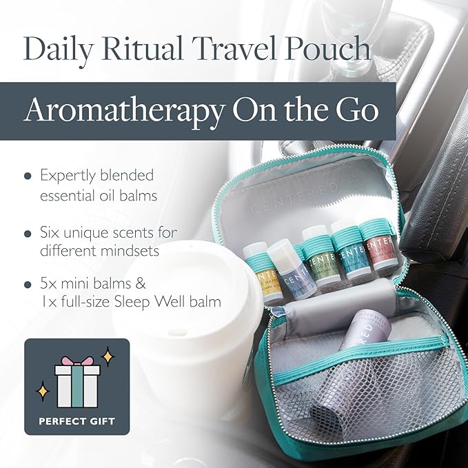Scentered Aromatherapy Gift Set, Roll On Essential Oil Balms for Sleep, Stress-Relief, Focus, Mood Boost, Calm & Emotional Balance - Relaxing Gifts for Women - Daily Ritual
