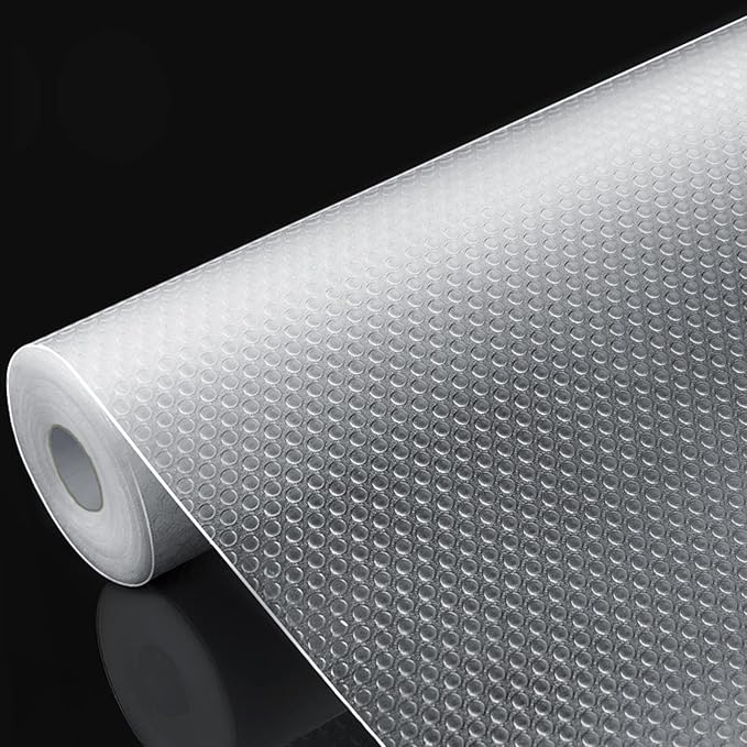 16 Pcs Refrigerator Liners Mats Washable, Refrigerator Mats Liner Waterproof Oilproof, Shinywear Fridge Liners for Shelves, Cover Pads for Freezer Glass Shelf Cupboard Cabinet Drawer (16 Clear)