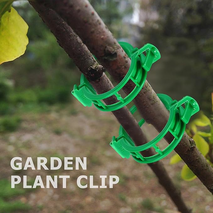 HFXXAD 400PCS Plant Support Clips, Tomato Clips, Plastic Garden Clips, Vine Clips for Tomato Cucumber Flower Squash Vine, 1.2” Inner Diameter, Prevent Tomatoes from Pinching or Falling Off（Green） ﻿