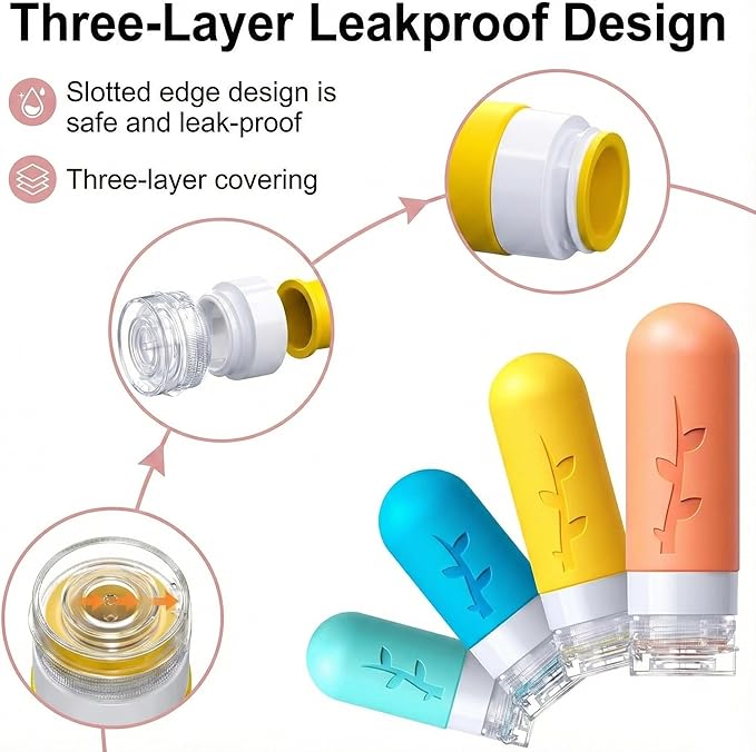 16 Pack Travel Bottles Set - TSA Approved Leak Proof Silicone Squeezable Containers for Toiletries, Conditioner, Shampoo, Lotion & Body Wash Accessories