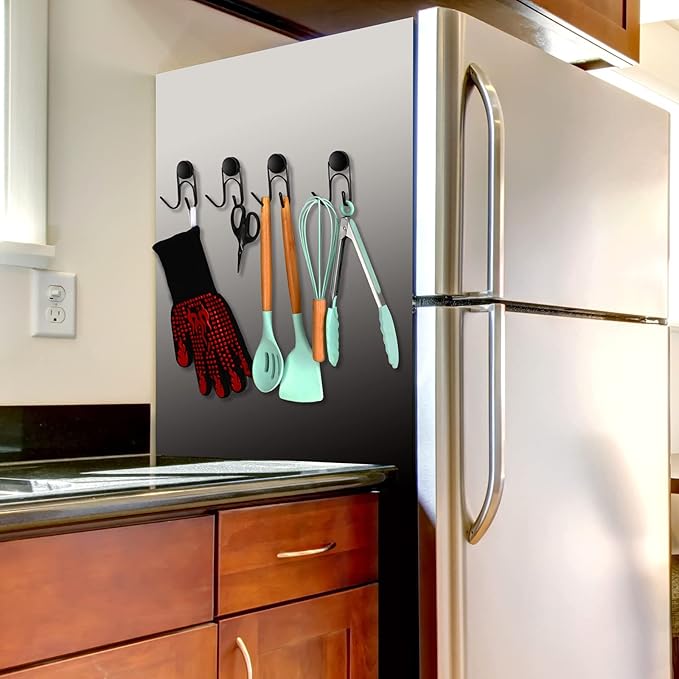 Magnetic Hooks 80Lbs+ 2026 Cruise Essentials Magnet Hook Heavy Duty Magnets Hanging Hooks for Refrigerator Grill Toolbox Cabins Outdoor 4 Pack (Black)