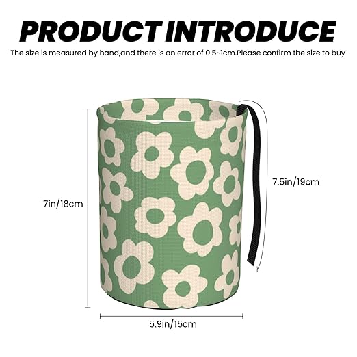 YANGDADA Vintage Groovy Flowers Car Trash Can Small Portable Car Garbage Bag for Back Front Seat RV's Camping Accessories