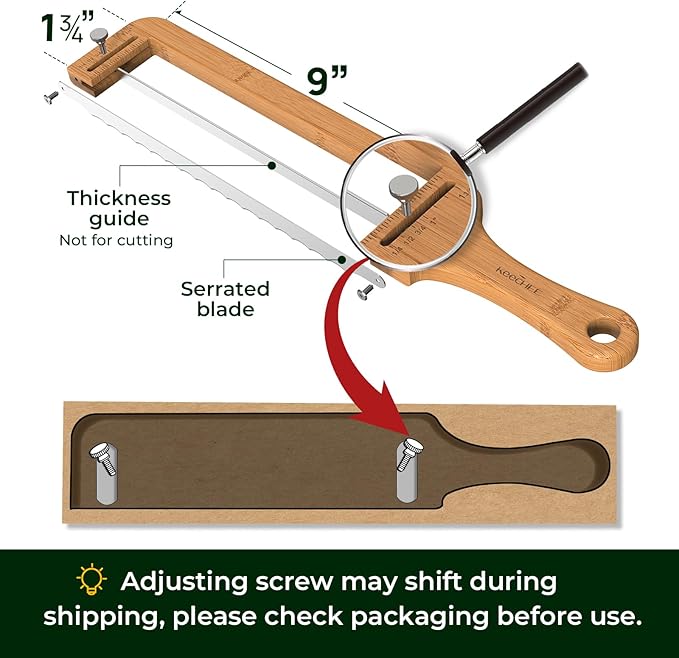 keechee Bread Pilot Adjustable Bread Knife – Upgraded Bread Slicer for Homemade & Sourdough Loaves, Serrated Stainless Blade with Precision Thickness Guide, Gift for Artisan Bakers