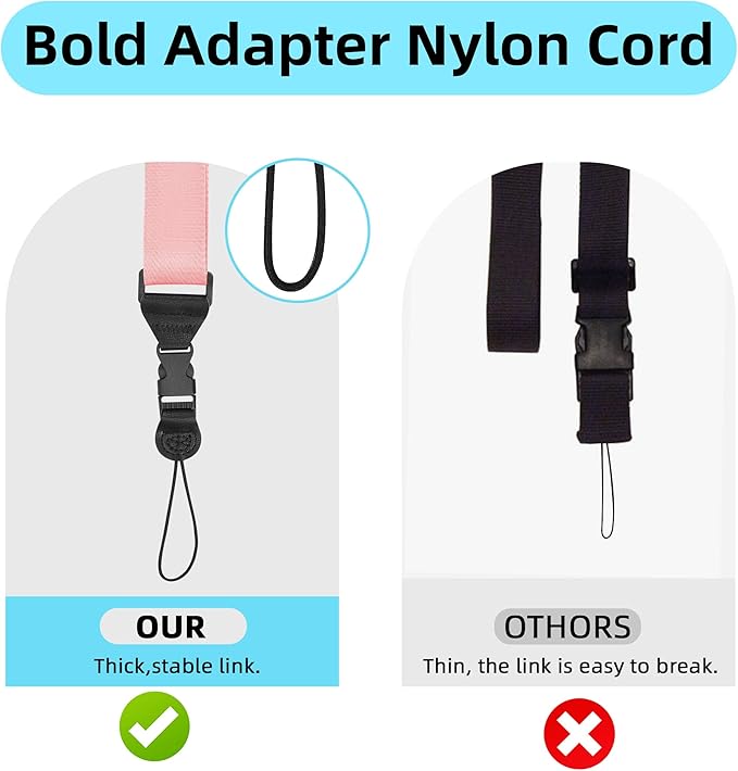 Adjustable Camera Neck Strap: Comfortable iPad Strap Nylon Neck Lanyard for iPad/Samsung Tablet Case, Camera Binocular Crossbody Laptop Luggage Bag (Light Pink)