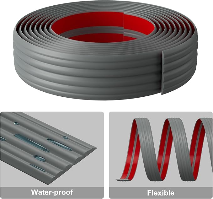 Wall Corner Protector & Edge Guard，Peel and Stick Wall Trim Moulding Inside & Outside Corner Molding Trim Caulk Strip, Self Adhesive Trim for Wall Edge,Ceiling,Countertop, 1.6” W x10’ L，Grey