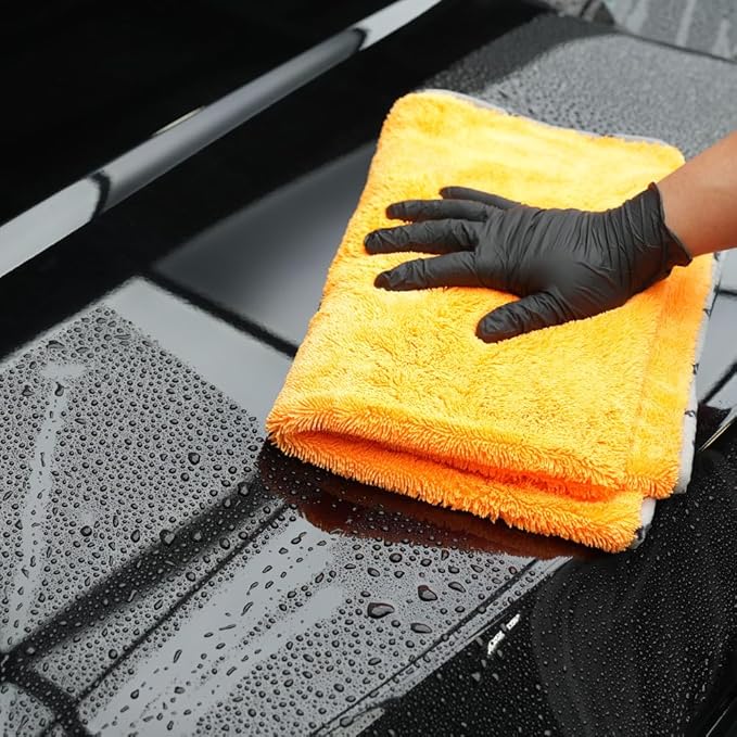 SPTA Drying Towel, Car Wash Drying Towel for Spotless Shine, Highly Absorbent, Scratch-Free Large Microfiber Towel for Car Washing, 29.1 x 35 inch, Orange-MT031