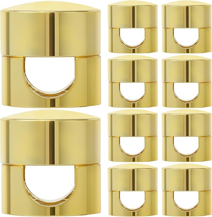 10 Sets Charger Holders for Cords, Gold Adjustable Cable Anchor Holders, Adhesive Metal Cord Clips, Cable Management Wire Organizers for Desk, Office, Nightstand