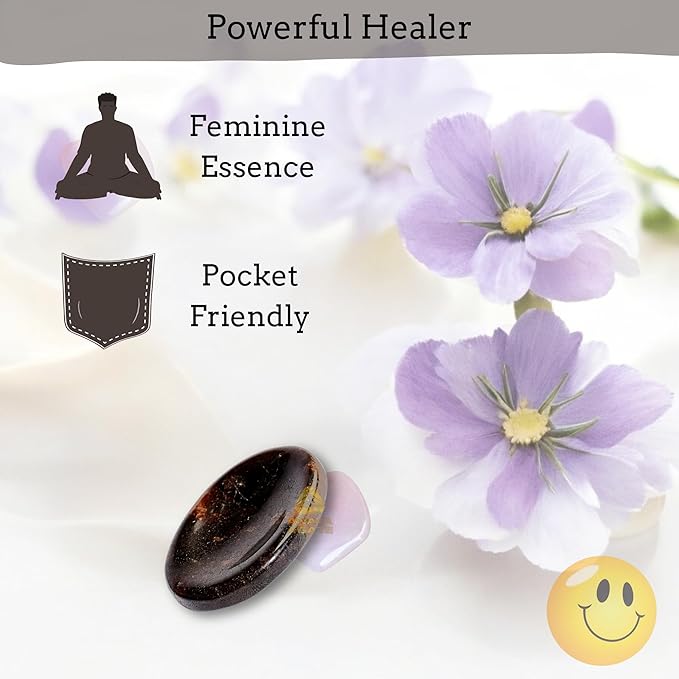 Garnet Worry Stones – Crystal Thumb Worry Stone for Anguish, Stress – Relaxing and Soothing Balance Stones for Meditation, Stress Relief – Healing Stones and Crystals for Men and Women