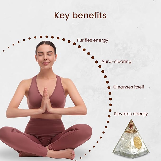 Orgone Selenite Pyramid with Flower of Life – Handmade Orgonite Energy Generator for Meditation, Reiki Healing & Positive Energy