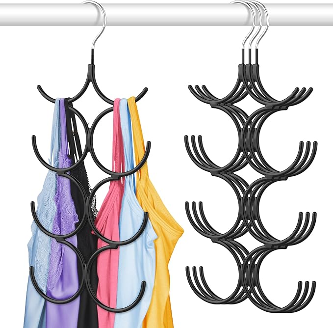 DOIOWN Tank Top Hanger, 4 Pack Space Saving Hangers, Bra Camisole Hanger, Small Closet Organizers and Storage for Dorm & Apartment, Holds Camisoles, Bras, Scarves, Ties, Belts